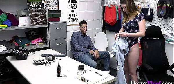 Stealing Teen GF Fucks Security While BF Watches- Kinsley Kane